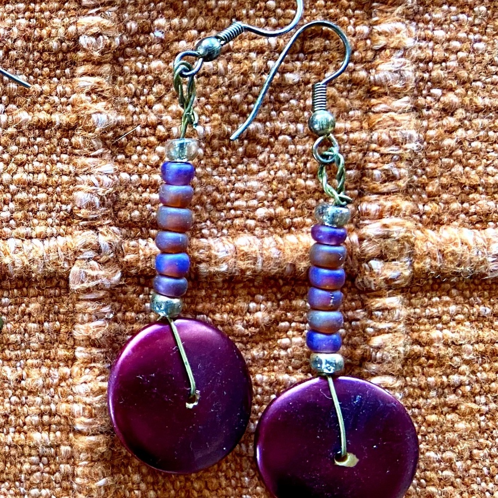 Purple Hook Earrings